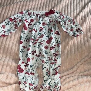 White printed footless all in one.